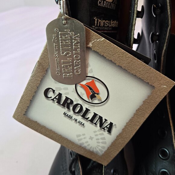 Vintage CAROLINA Men Sub Zero Leather Boots/Steel Toe Logger Boot Sz: 9.5E Black - Picture 9 of 10